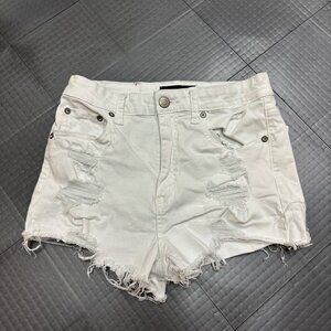 AEROPOSTALE WOMENS WHITE HIGH RISE SHORTY SHORTS SIZE 10